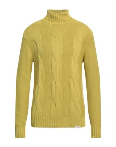 Brooksfield Man Turtleneck Acid Green Size 40 Polyamide, Viscose, Wool, Cashmere In Green