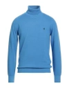 Brooksfield Man Turtleneck Azure Size 46 Virgin Wool