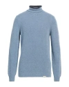 Brooksfield Man Turtleneck Azure Size 44 Virgin Wool, Polyamide In Blue