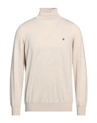 Brooksfield Man Turtleneck Beige Size 44 Virgin Wool