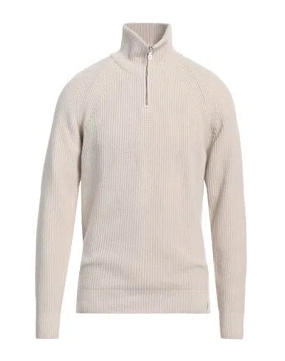 Brooksfield Man Turtleneck Beige Size 46 Polyamide, Viscose, Wool, Cashmere In Neutral