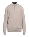 Brooksfield Man Turtleneck Beige Size 48 Virgin Wool