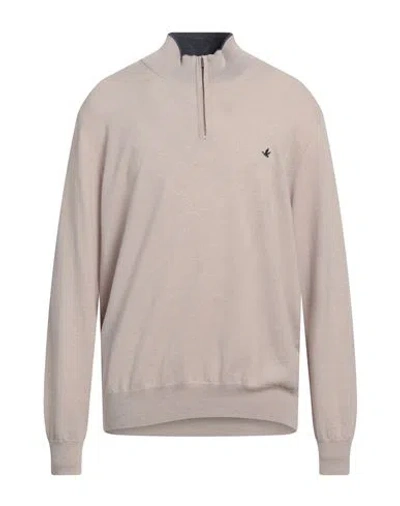 Brooksfield Man Turtleneck Beige Size 48 Virgin Wool
