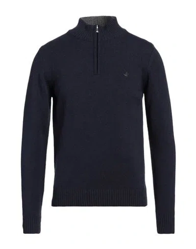 Brooksfield Man Turtleneck Blue Size 38 Wool In Blue