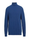 Brooksfield Man Turtleneck Blue Size 44 Polyamide, Viscose, Wool, Cashmere In Blue
