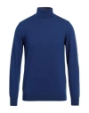 Brooksfield Man Turtleneck Blue Size 44 Virgin Wool