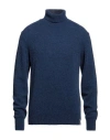 Brooksfield Man Turtleneck Blue Size 44 Virgin Wool, Polyamide