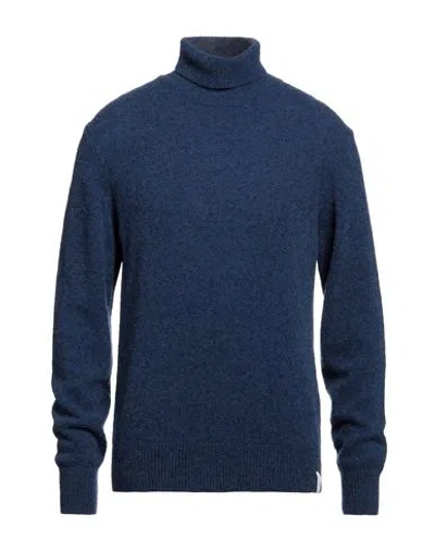 Brooksfield Man Turtleneck Blue Size 44 Virgin Wool, Polyamide