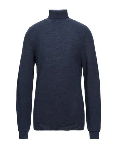 Brooksfield Man Turtleneck Blue Size 46 Virgin Wool, Acrylic, Wool, Viscose