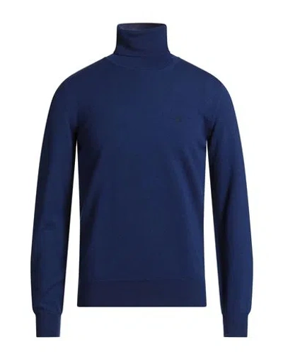 Brooksfield Man Turtleneck Blue Size 44 Virgin Wool
