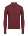 Brooksfield Man Turtleneck Brick Red Size 38 Wool