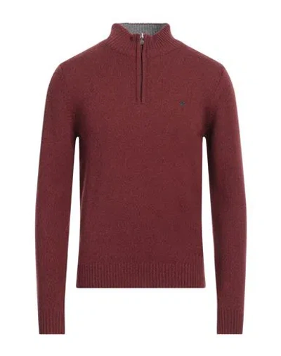 Brooksfield Man Turtleneck Brick Red Size 38 Wool In Red