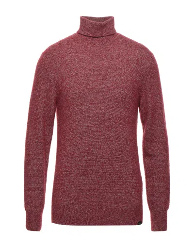 Brooksfield Man Turtleneck Brick Size 42 Virgin Wool, Polyamide In Brown