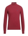 Brooksfield Man Turtleneck Brick Size 48 Virgin Wool In Red