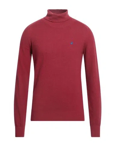 Brooksfield Man Turtleneck Brick Size 48 Virgin Wool In Red
