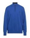 Brooksfield Man Turtleneck Bright Blue Size 48 Virgin Wool