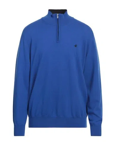Brooksfield Man Turtleneck Bright Blue Size 48 Virgin Wool