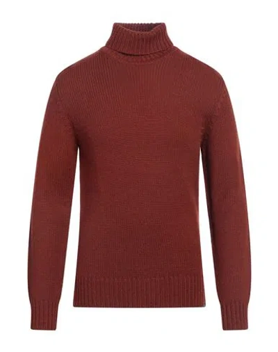 Brooksfield Man Turtleneck Brown Size 40 Acrylic, Alpaca Wool, Wool In Red