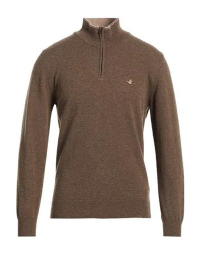 Brooksfield Man Turtleneck Brown Size 42 Virgin Wool
