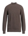 Brooksfield Man Turtleneck Brown Size 44 Polyamide, Viscose, Wool, Cashmere In Brown