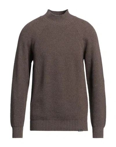 Brooksfield Man Turtleneck Brown Size 44 Polyamide, Viscose, Wool, Cashmere