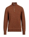 Brooksfield Man Turtleneck Brown Size 36 Wool, Polyamide