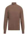 Brooksfield Man Turtleneck Brown Size 48 Virgin Wool, Polyamide