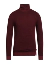 Brooksfield Man Turtleneck Mauve Size 44 Virgin Wool In Red