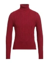 Brooksfield Man Turtleneck Burgundy Size 46 Polyamide, Viscose, Wool, Cashmere In Red