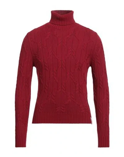 Brooksfield Man Turtleneck Burgundy Size 46 Polyamide, Viscose, Wool, Cashmere In Red