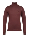 Brooksfield Man Turtleneck Garnet Size 44 Virgin Wool, Polyamide In Red