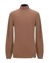 Brooksfield Man Turtleneck Camel Size 46 Virgin Wool, Nylon In Beige