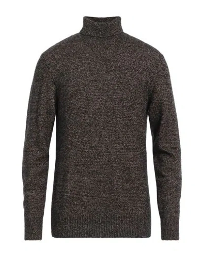 Brooksfield Man Turtleneck Camel Size 48 Virgin Wool, Polyamide In Beige