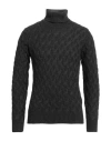 Brooksfield Man Turtleneck Charcoal Size 46 Polyamide, Viscose, Wool, Cashmere In Grey