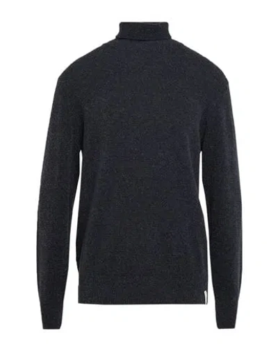 Brooksfield Man Turtleneck Charcoal Size 46 Virgin Wool, Polyamide In Grey