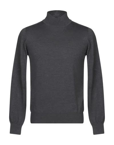 Brooksfield Man Turtleneck Charcoal Size 48 Virgin Wool In Gray