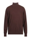 Brooksfield Man Turtleneck Chocolate Brown Size 46 Virgin Wool