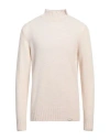 Brooksfield Man Turtleneck Cream Size 44 Virgin Wool, Polyamide In White