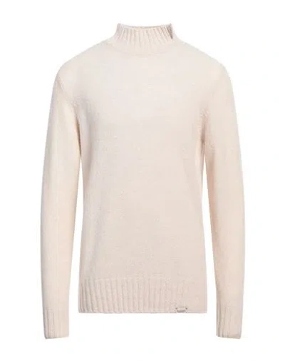 Brooksfield Man Turtleneck Cream Size 44 Virgin Wool, Polyamide In White