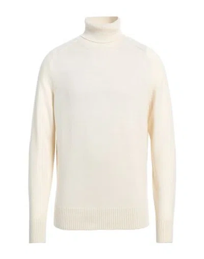 Brooksfield Man Turtleneck Cream Size 46 Cashmere In White