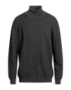 Brooksfield Man Turtleneck Dark Brown Size 46 Virgin Wool, Wool, Polyamide, Silk