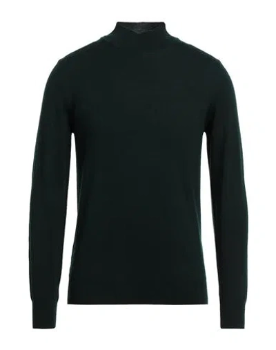 Brooksfield Man Turtleneck Dark Green Size 40 Virgin Wool