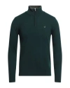 Brooksfield Man Turtleneck Dark Green Size 48 Virgin Wool