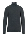 Brooksfield Man Turtleneck Dark Green Size 48 Virgin Wool, Wool, Polyamide, Silk In Green