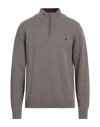 Brooksfield Man Turtleneck Dove Grey Size 44 Wool