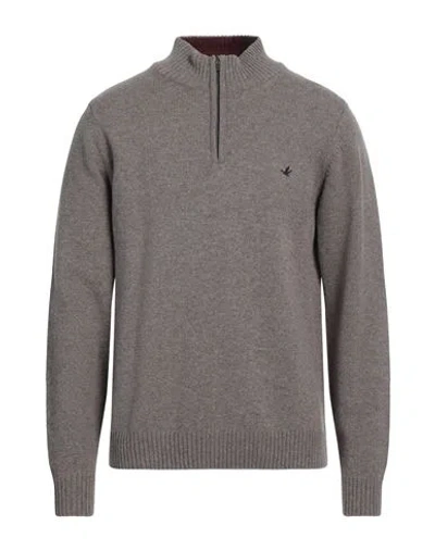 Brooksfield Man Turtleneck Dove Grey Size 44 Wool In Grey