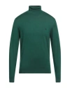 Brooksfield Man Turtleneck Green Size 42 Virgin Wool In Green
