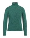 Brooksfield Man Turtleneck Green Size 38 Virgin Wool, Polyamide In Green