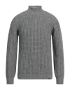 Brooksfield Man Turtleneck Light Brown Size 44 Polyamide, Viscose, Wool, Cashmere In Grey