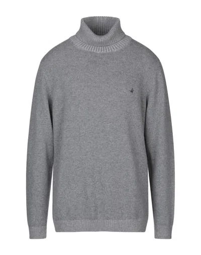 Brooksfield Man Turtleneck Grey Size 44 Wool In Gray